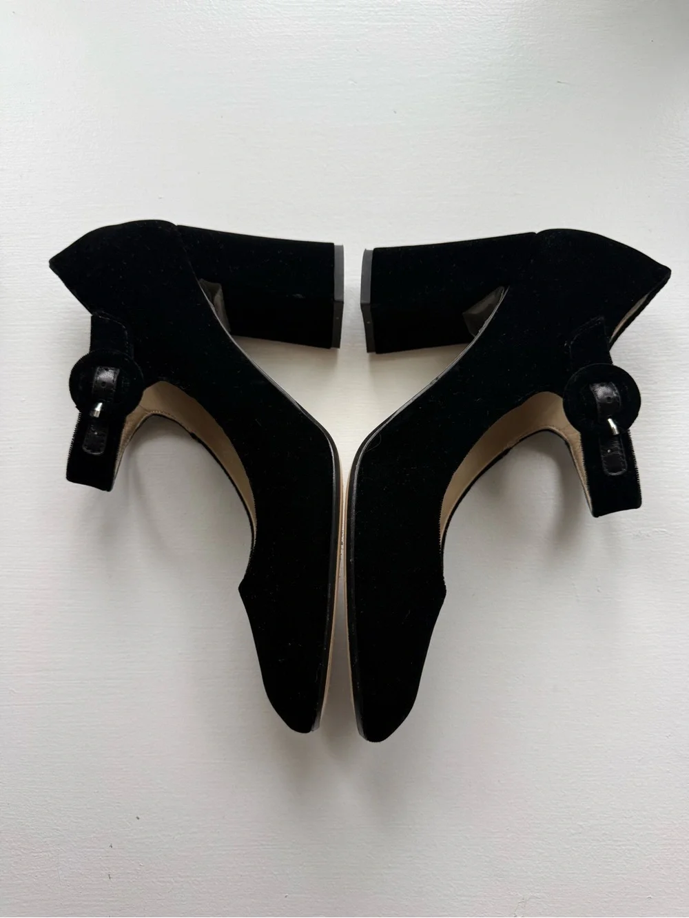 Hobbs London Aurora Velvet Mary Jane Block Heel Pumps